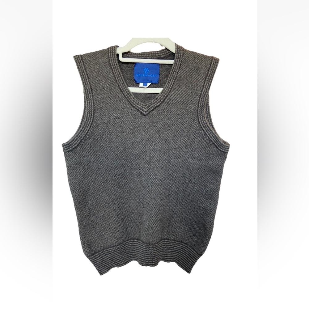 100% Lamb Wool Martin + Osa Charcoal V-Neck Sweater Vest